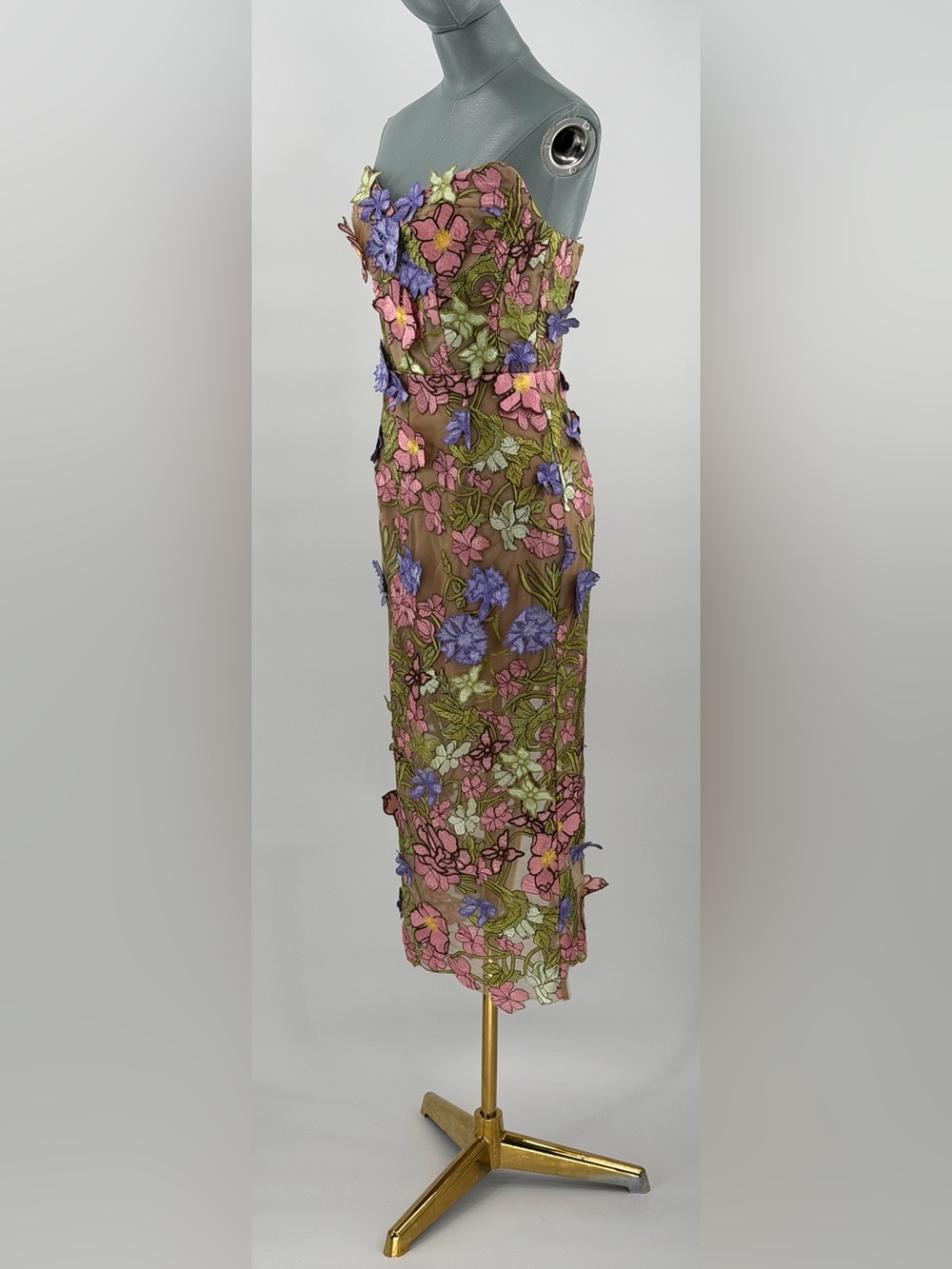 🆕 BRONX & BANCO 🧿 NWOT Iris Floral Maraya Midi Dress, Pink Multi - Sz XS US 2 - Picture 9 of 16